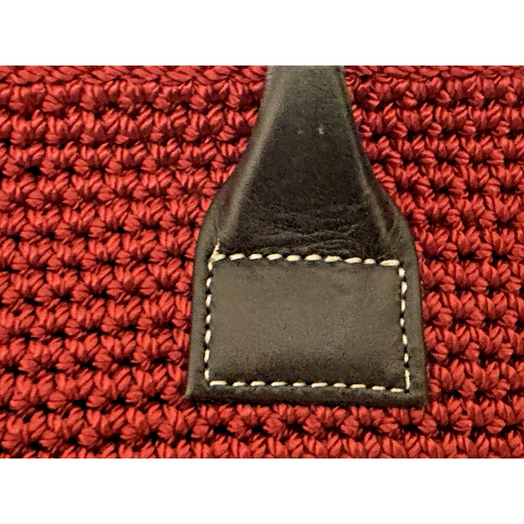 The Sak Red Handbag with Black Leather Trim Handles - Picture 8 of 15